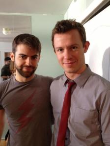 Tommy Heleringer as Scruffy and Hunter Canning as Jack, two of the stars of the web series The Outs.